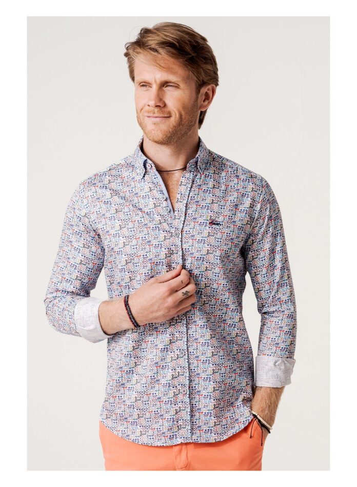 camisa estampada regular fit gafas multicolor