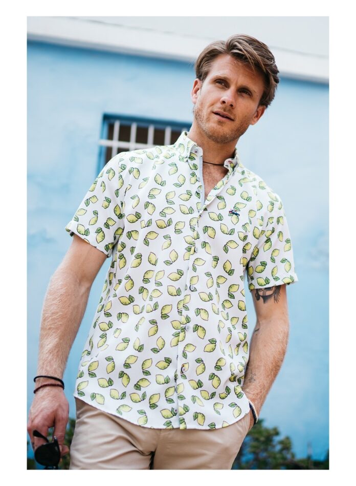 camisa hombre regular fit limones