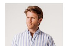 camisa manga corta regular fit rayas azules